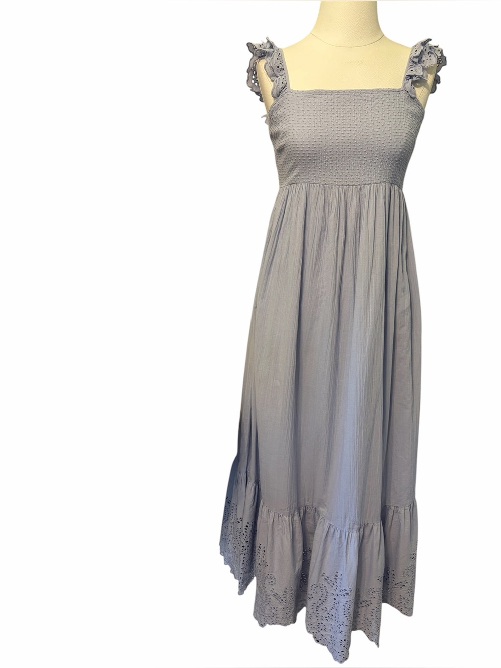 Apiece Apart Blue Cotton Boho Maxi Sundress